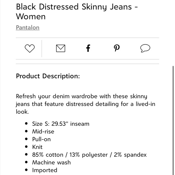Black distressed skinny jeans pantalon large - Picture 5 of 5